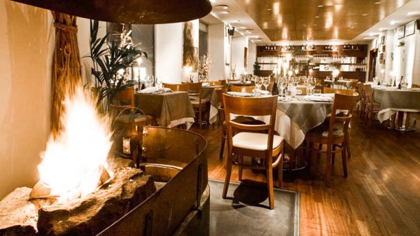fuego en restaurante