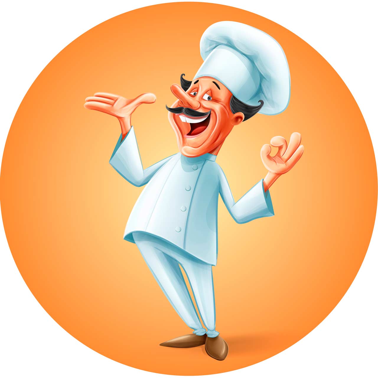 cocinero alegre blanco