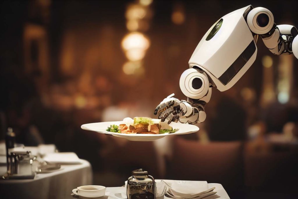 Inteligencia artificial y los pedidos de clientes en restaurantes 1 Brazo de robot